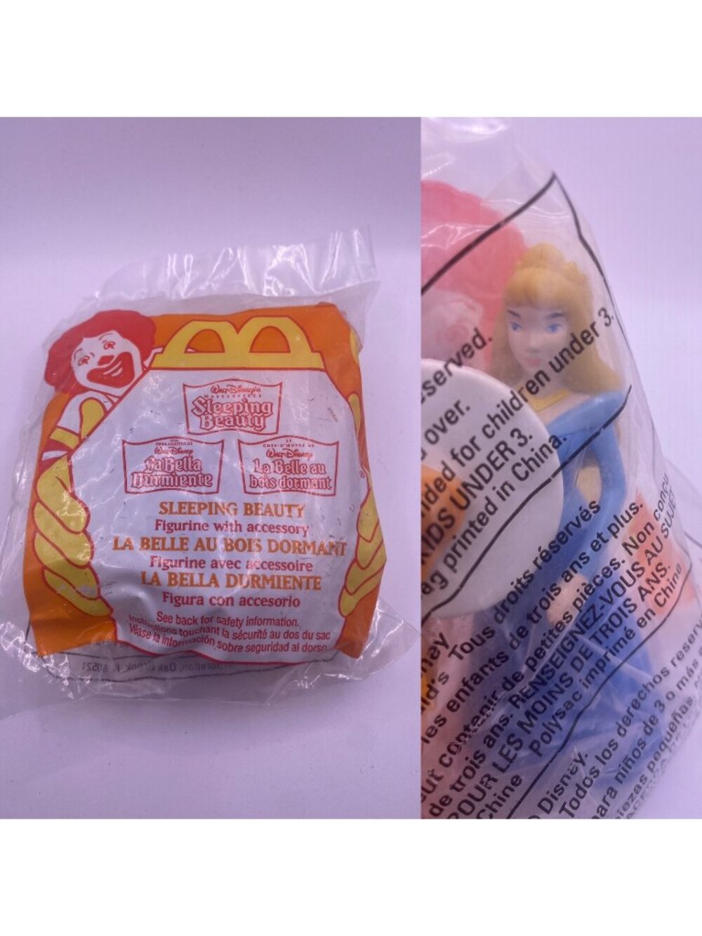 Disney Sleeping Beauty 1996 McDonalds Happy Meal Toy Figurine With Accessory In